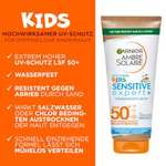 Garnier Sonnenschutzmilch mit LSF 50+ für Kinder, Ambre Solaire Kids Sensitive expert+, 175 ml [PRIME/Sparabo; für 5,21€ bei 5 Abos]