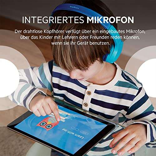 Belkin SoundForm Mini drahtloser Kinder-On-Ear-Kopfhörer mit integriertem Mikrofon