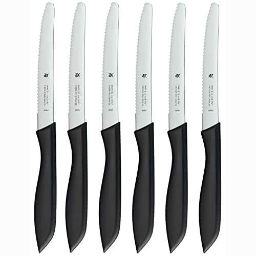 [Amazon Prime] WMF Classic Line Frühstücksmesser Set 6-teilig, 23 cm, Brötchenmesser mit Wellenschliff, schwarz