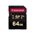 Transcend 700S R285/W180 SDXC 64GB Speicherkarte, UHS-II U3, Class 10 (Prime)