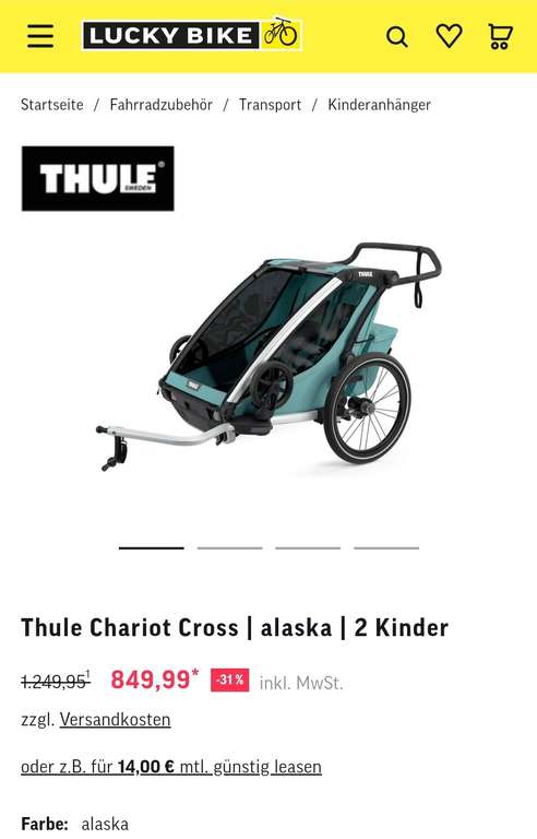 [CB] Thule Chariot Cross | alaska | 2 Kinder