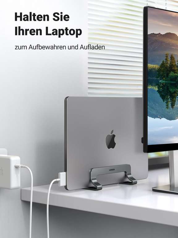 [Prime] Ugreen 20471 Vertikaler Laptop-Ständer für Notebooks & Apple Macbooks (pro) - platzsparend & bessere Kühlung