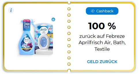 [for me] 100% GzG auf Febreze Aprilfrisch Air, Plug, Bath, Textile (personalisiert), evtl. auch andere Produkte