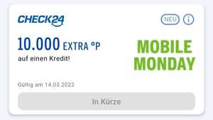 10.000 Payback-Punkte (entsprechen 100€) bei Check24 für 1000€ Kredit (Gewinn möglich)