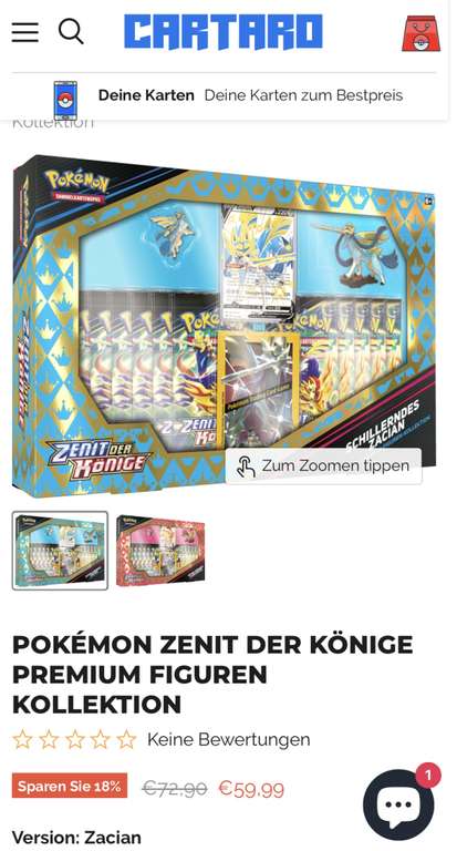 Pokémon - ZENIT DER KÖNIGE -Zacian/Zamazenta Figuren Kollektion (Pokemon Sammelkarten) - KOSTENLOSER VERSAND