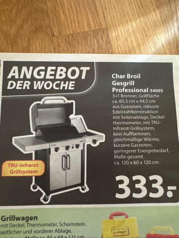 (Schleswig-Holstein Famila Nordost) Gasgrill Char-Broil Professional 3400 S