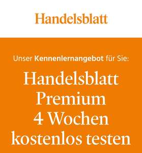 Handelsblatt Premium Digital 4 Wochen gratis testen