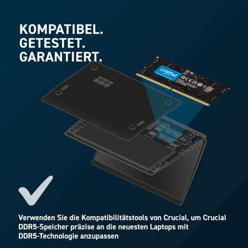 Crucial 8GB DDR5 4800MHz CL40 Laptop RAM für 18,07€ (Amazon Prime)