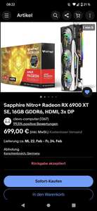 Sapphire Nitro+ Radeon RX 6900 XT SE, 16GB GDDR6, HDMI, 3x DP