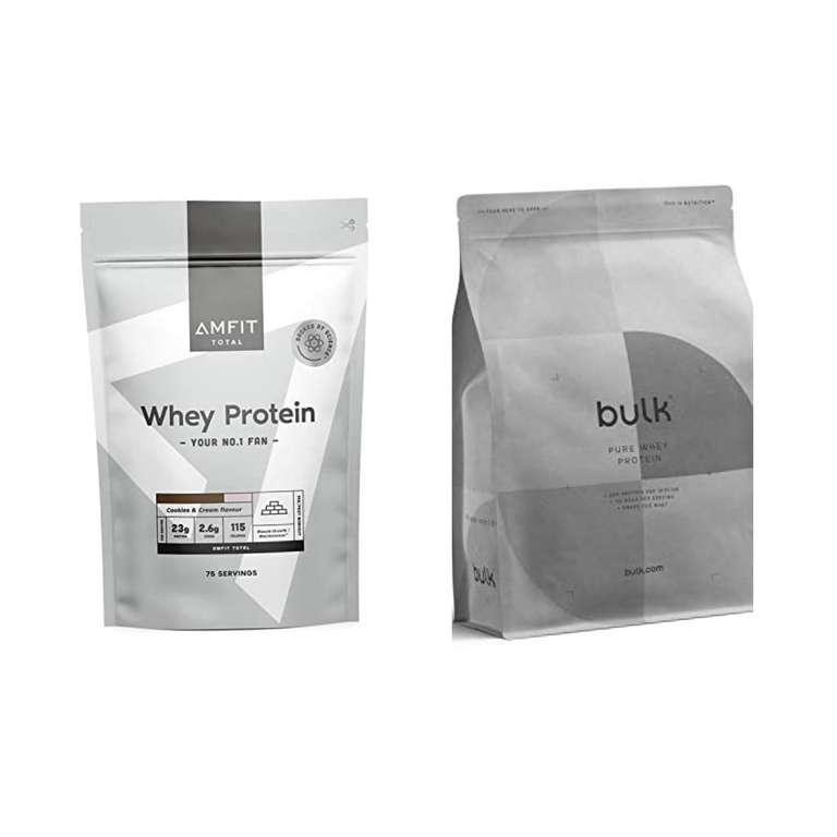 2,27kg Amfit(ehemals PBN) Whey Protein(7,42€/kg) oder Bulk Powders Whey Protein(9€/kg) - Amazon Prime*Sparabo*