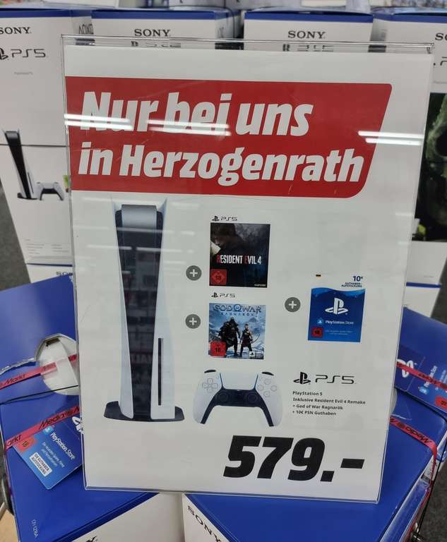 (LOKAL Media Markt Herzogenrath) Playstation 5 Bundle mit 2 spielen und 10euro Psn