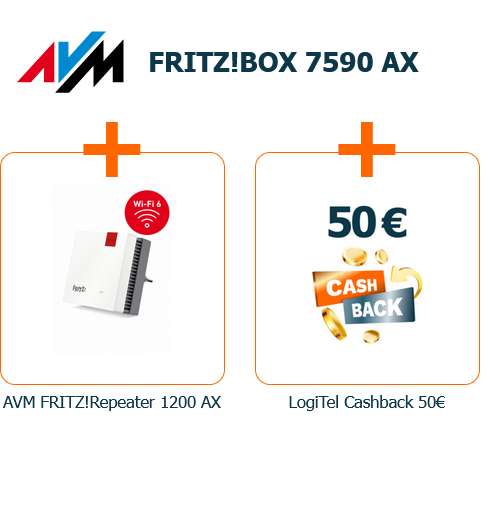 Telekom DSL z.B. Telekom Magenta ZuHause L 100Mbit/s für 37,87€/Monat mit AVM FRITZ!Box 7590 AX & AVM 1200 AX minus 170€ Bonus (eff. 21,62€)