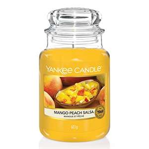 [PRIME/Sparabo] Yankee Candle Duftkerze im Glas| Mango Peach Salsa | Brenndauer bis zu 150 Stunden|Große Kerze im Glas (623g)