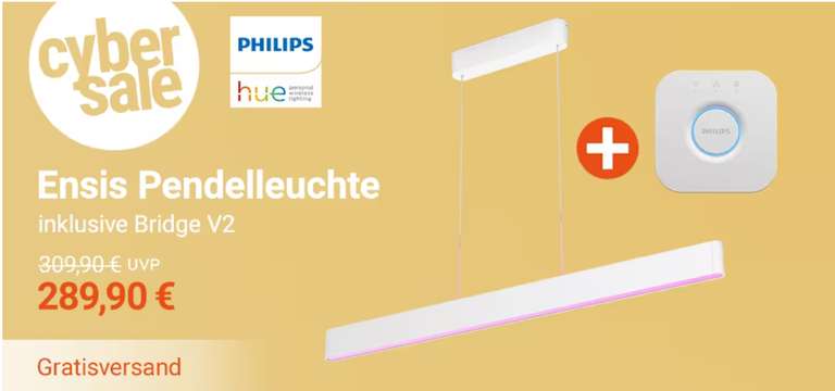 Philips Hue White & Color Ambiance Ensis Pendelleuchte weiß + Hue Bridge V2