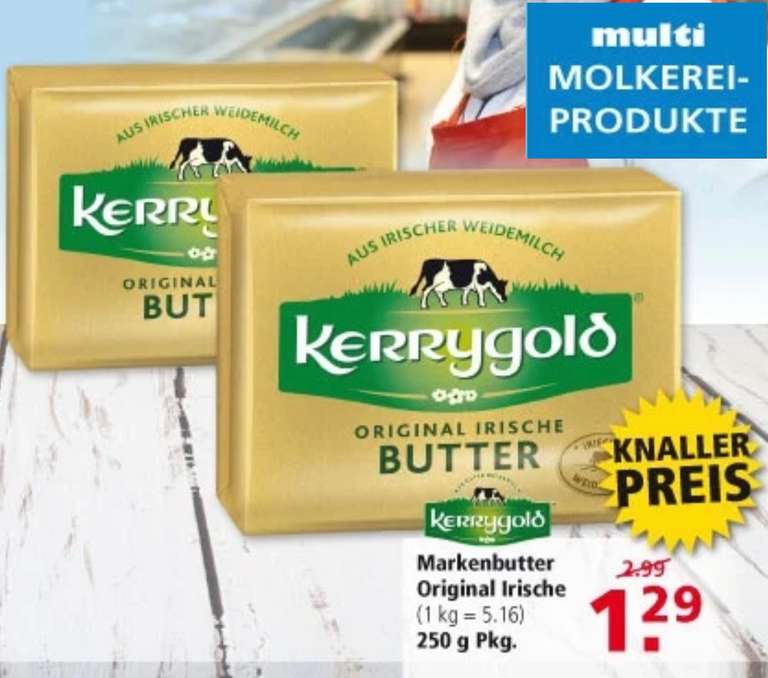 [multi-Markt in Emden & Leer] 250g Kerrygold Butter mit App-Coupon für nur 1,09€ (4,36€/kg)
