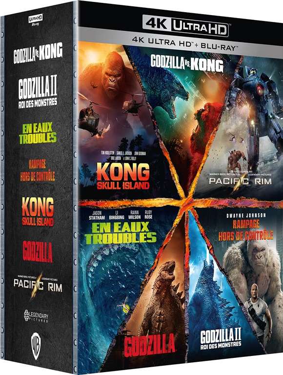 [Amazon.fr] Monsterbox - 4K Bluray - 7 Filme: Godzilla, King Kong, Pacific Rim, Meg, Rampage u.a. - OV / teilweise deutscher Ton