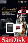 SanDisk Extreme PRO 512GB microSDXC (bis 200MB/s Lesen & 140MB/s Schreiben, UHS-I U3, A2, Class 10, Video Speed Class 30, inkl. SD-Adapter)