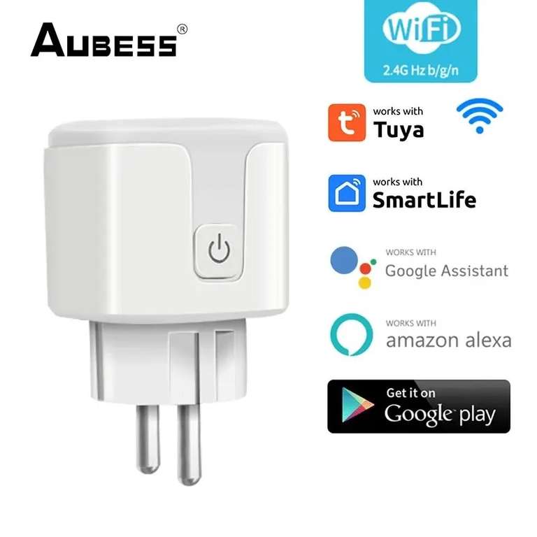 [AliExpress] 3x Smarter Zwischenstecker - Aubess Tuya WiFi 20A mit Leistungsmessung