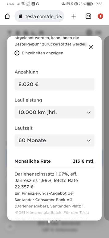 Tesla Model Y Standard und LongRange mit 1,97% Ballonkredit