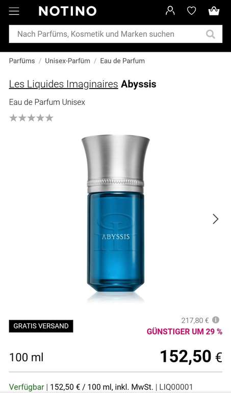 Les Liquides Imaginaires Abyssis Eau de Parfum 100ml [Notino über Idealo]