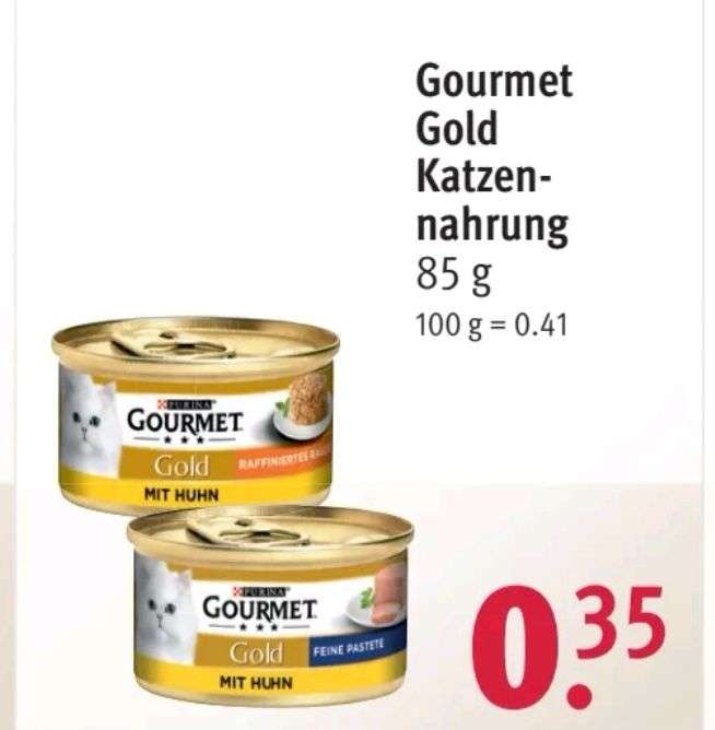 15 Dosen Gourmet Gold bei Rossmann für 2,93€ (je Dose 19 Cent)