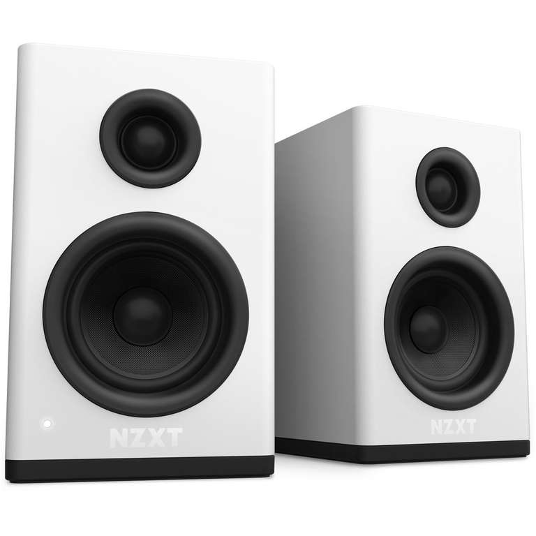 NZXT Relay Gaming Speakers 3" White V2 (DAMN Deals)
