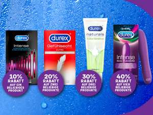 Durex: 40% Rabatt bei Kauf von 4 Produkten (z.B. Durex Invisible Extra dünn; 4 x24 Stück)