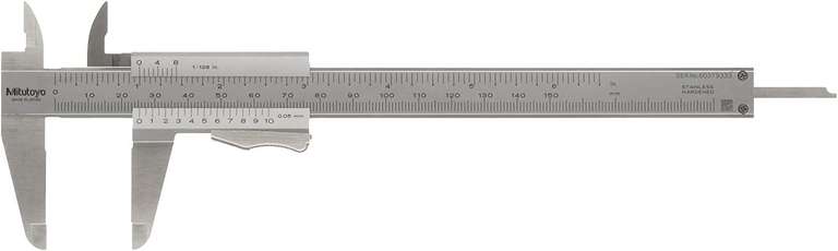 MITUTOYO 530-104 Messschieber Nonius 0-150 mm/0-6 Zoll 0,05 mm Metrisch/Inch sowie 531-122 mit Momentklemmung