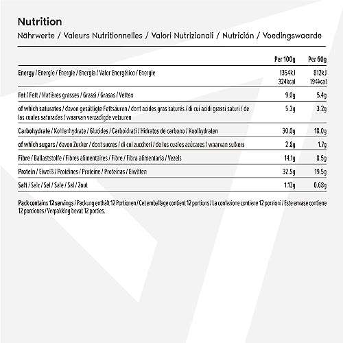 Prime Amazon-Marke: Amfit Nutrition Zuckerarme & Proteinreiche Riegel, Schokoladen-Erdnuss-Geschmack, 60g, 12er-Pack