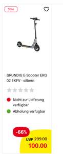 Roller Abverkauf nur in Filiale Abholung GRUNDIG E-Scooter ERG 02 EKFV - silbern