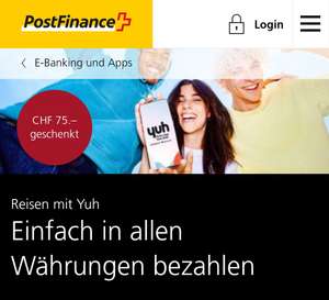 75CHF Prämie: Kostenfreies Yuh Konto eröffnen, Wohnsitz Schweiz