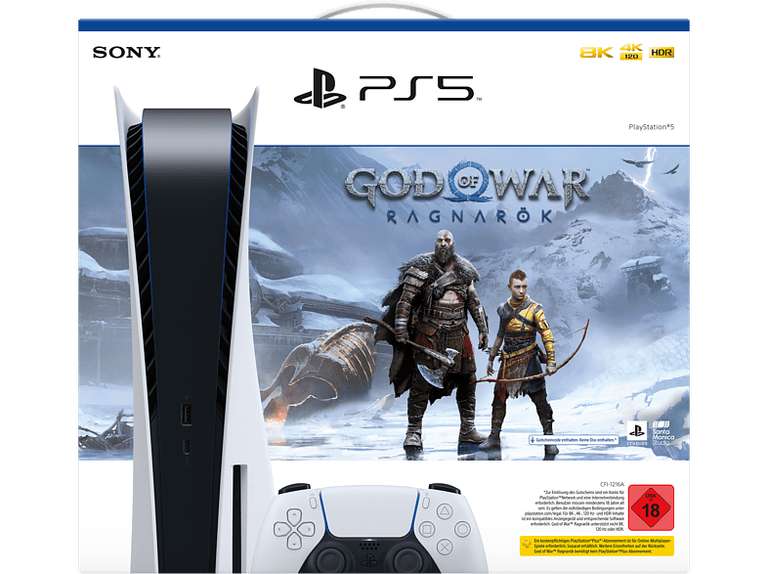 Sony PlayStation 5 – God of War Ragnarök Disk Bundle für 529 Euro (-10,58 Euro mit Shoop) bei Mediamarkt
