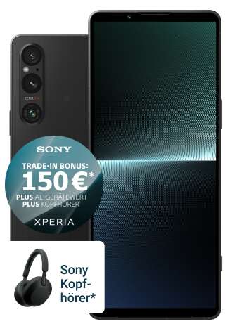 [Young + MagentaEINS] Sony XPERIA 1 V + Zugabe & Trade-In mit Telekom Mobil S 50GB + Allnet-Flat inkl. Schweiz für 34,95€ mtl. + 303,99€ ZZ