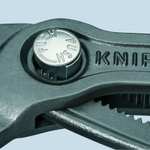 KNIPEX Cobra Wasserpumpenzange, 180 mm, Muttern bis 36 mm, Rohre bis 42 mm, Feinverstellung per Knopfdruck, Rohrzange, 87 02 180, PRIME