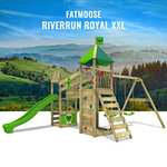 FATMOOSE Spielturm Ritterburg RiverRun mit Schaukel & Rutsche in rot oder grün (mit Surfanbau für 919€)