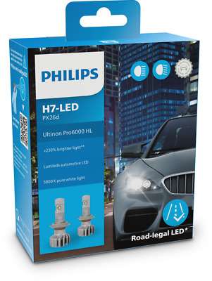 Philips Ultinon Pro6000 H7 LED 11972X2 LED mit Straßenzulassung 12V +230%