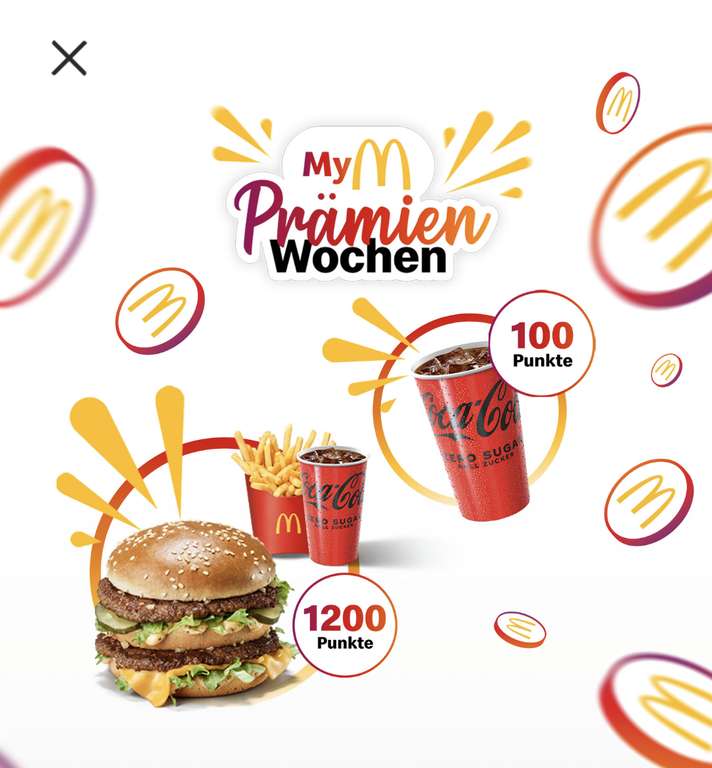 McDonald's App Prämienwochen (ab sofort Coca-Cola Creations Zero Sugar K-Wave Dose)