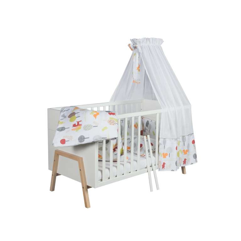 Schardt Holly Nature - 3-teiliges Kinderzimmerset mit Kombi-Kinderbett (70x140cm), Wickelkommode (70x80cm) und Kleiderschrank (192cm Höhe)