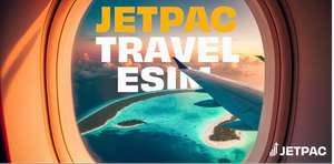 Jetpac eSIM Datentarif 1GB kostenlos für 50 Länder + Gratis Loungezugang bei Flugverspätung