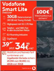 Lokal, Vodafone Netz GigaKombi: Google Pixel 8 Pro ODER iPhone 14 im Allnet/SMS Flat 40GB 5G für 29,99€/Monat, 1€ Zuzahlung, 100€ RNM