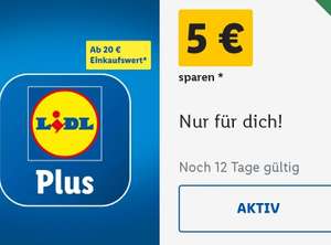 [Lidl Plus] 5€ Coupon ab 20 € Einkauf (personalisiert)