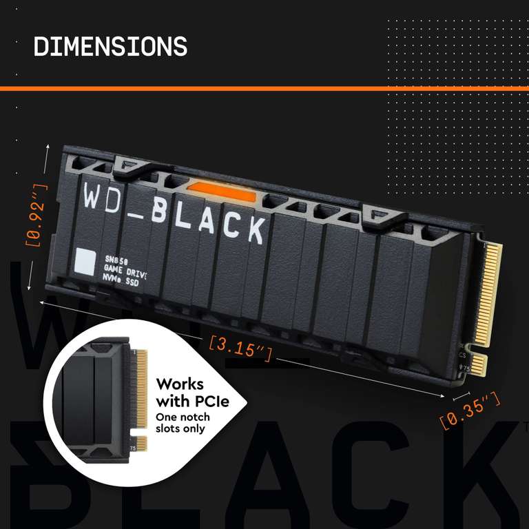 Amazon Retoure: WD_BLACK SN850 500GB SSD mit Heatsink (wie neu); bis zu 7000 MB/s Lesen, M.2 2280 (PS5 kompatibel) für 46,62€