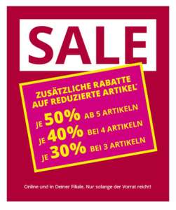 Takko (online & lokal) -50 % auf Reduziertes = End of Season Sale