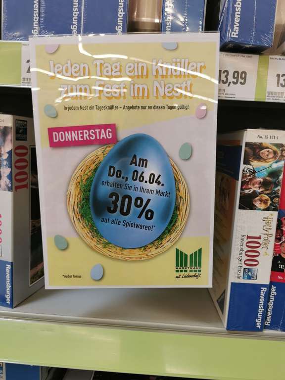 Marktkauf Gadderbaum/ Bielefeld 30% auf Spielwaren (auch Pokémon) bei 100€ + 10 Euro Gutschein