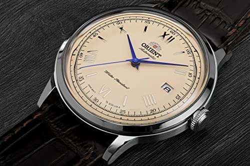 Orient Herren-Armbanduhr "2nd Gen. Bambino Ver. 2", Automatik-Edelstahl und Leder