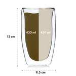 GLASWERK Design Latte Macchiato Gläser doppelwandig (4 x 450ml)Cappuccino Tassen Doppelwandige Gläser aus Borosilikatglas Spülmaschinenfeste