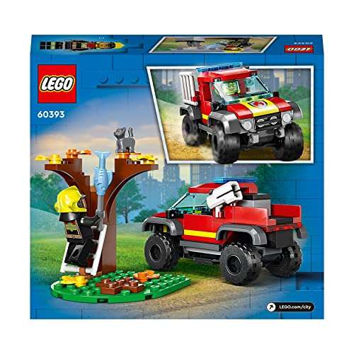 LEGO 60393 City Feuerwehr-Pickup Set, Feuerwehr-Spielzeugauto mit Feuerwehr-Einsatzkraft für 6,99€ (Prime)