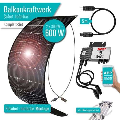 Balkonkraftwerk 600w flexible Solarpanels und NEP Wechselrichter 600 W mit Preisvorschlag
