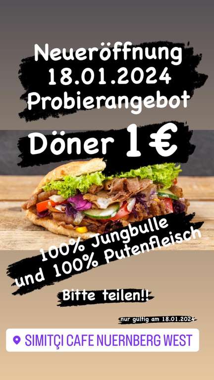 Döner Probierangebot 1€ (Lokal Nürnberg)