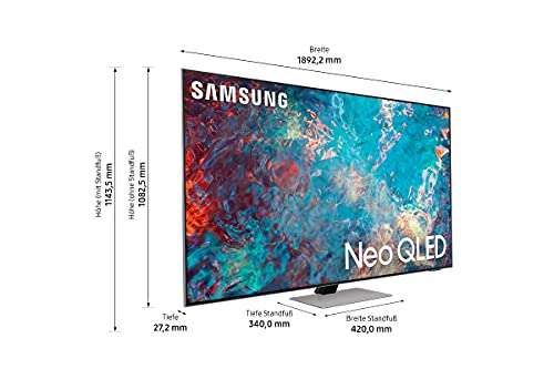 Samsung Neo QLED 4K TV QN85A 85 Zoll (GQ85QN85AATXZG), Quantum HDR 1500, Quantum-Matrix-Technologie, Ultra Viewing Angle [2021]